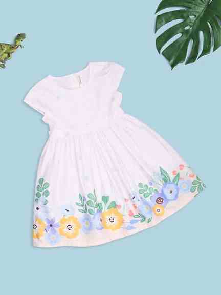 Pantaloons Junior | White Floral Dress