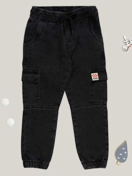 Pantaloons Junior | Black Washed Denim Joggers