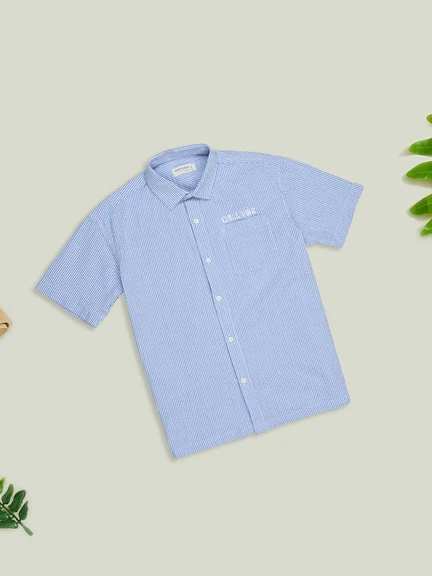 Pantaloons Junior | Blue Check Graphic Shirt