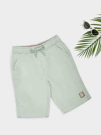 Pantaloons Junior | Mint Solid Drawstring Shorts