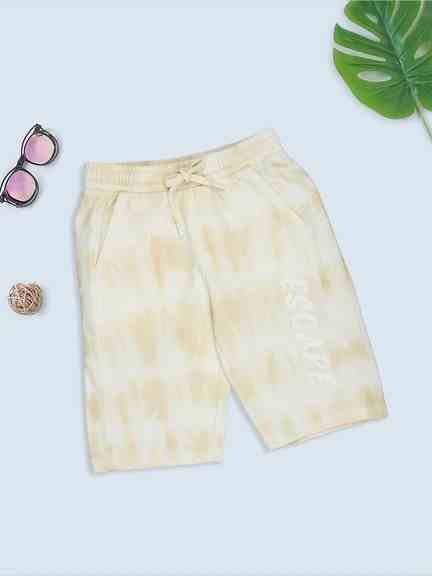 Pantaloons Junior | Beige Tie-Dye Drawstring Shorts