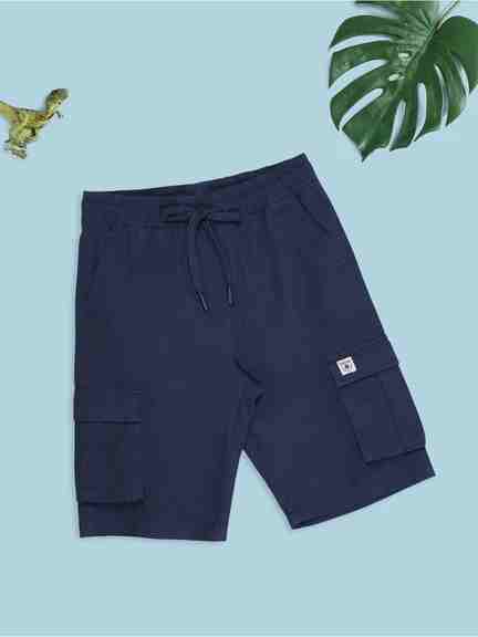 Pantaloons Junior | Navy Drawstring Utility Shorts