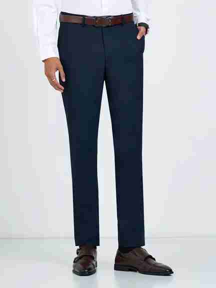 Peregrine | Navy Slim Fit Formal Trousers