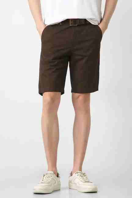PETER ENGLAND | Men Brown Solid Casual Shorts