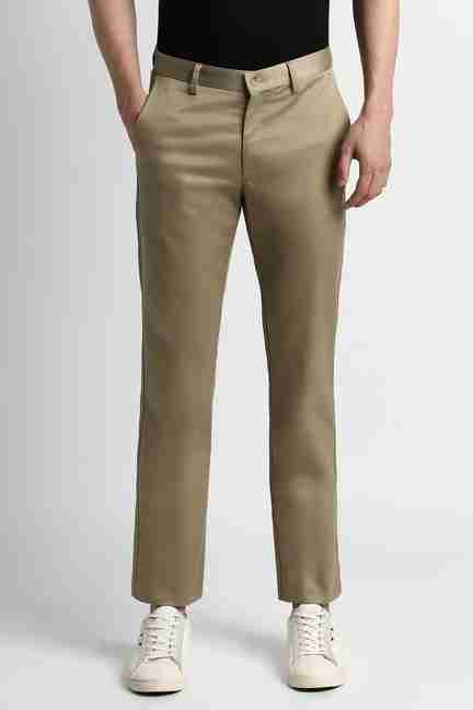 PETER ENGLAND | Men Olive Solid Slim Fit Chino Casual Trousers