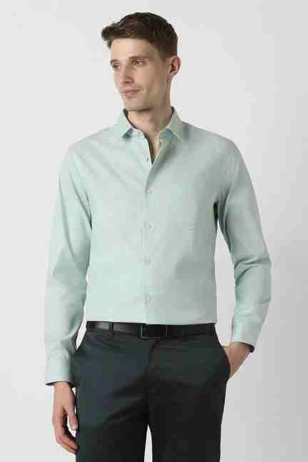 Men Light Blue Slim Fit Shirt