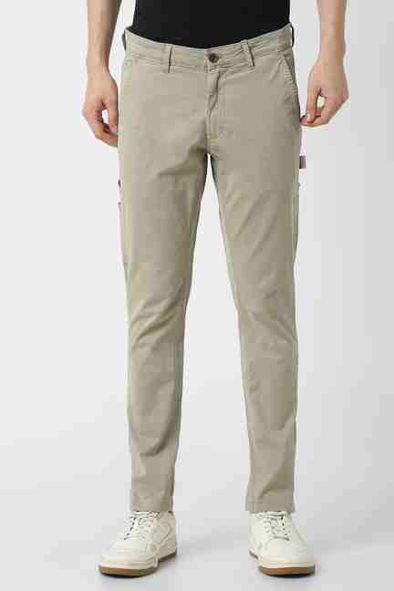 PETER ENGLAND | Men Grey Solid Regular Fit Casual Trousers