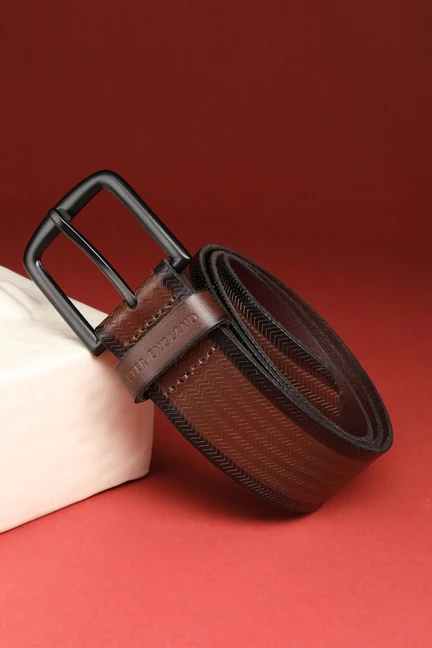 PETER ENGLAND | Men Brown Patterned Leather Belt