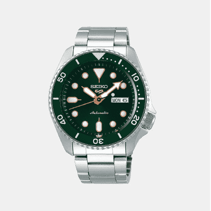 Seiko | 5 Sports Men Automatic Green Dial Analog Stainless Steel Watch SRPD63K1
