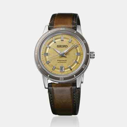 Seiko | Presage Men Automatic Yellow Dial Analog Stainless Steel Watch SRPL75J1