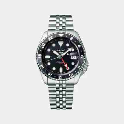 Seiko | 5 Sports Men Automatic Black Dial Analog Stainless Steel Watch SSK001K1