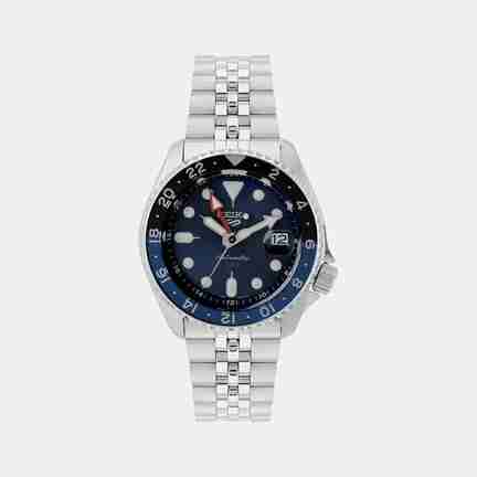 Seiko | 5 Sports Men Automatic Blue Dial Analog Stainless Steel Watch SSK003K1