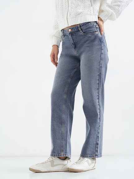 SF JEANS | Blue Washed Wide Leg Jeans