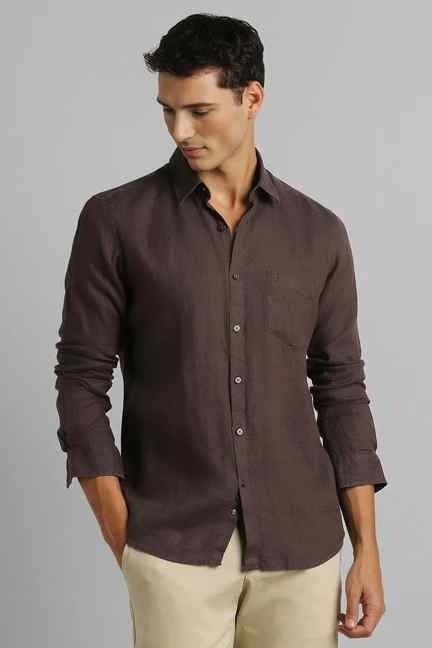Simon Carter | Simon Carter Dark Brown Linen Shirt