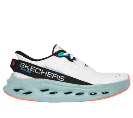 Skechers | Skechers Mens MAX CUSHIONING GLIDE-STEP - A White Multi Sports Slip On Shoe