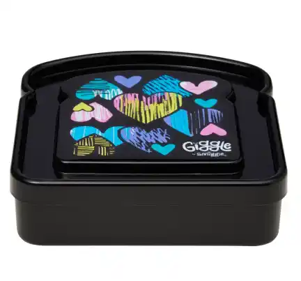 Smiggle | Smiggle Giggle 7 Sandwich Container, Black, 3Y+