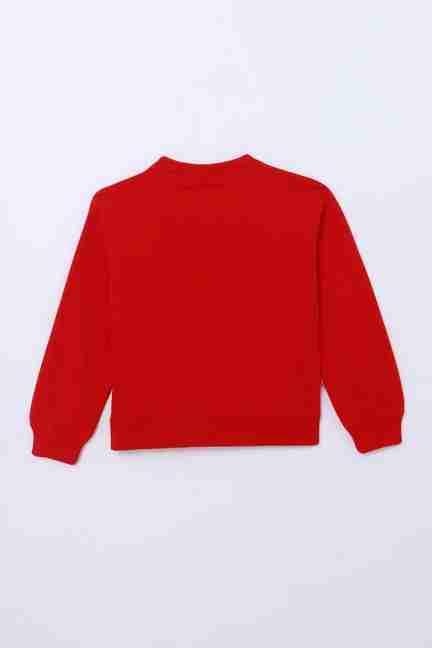 Stop | Solid Cotton Round Neck Girls Sweatshirt