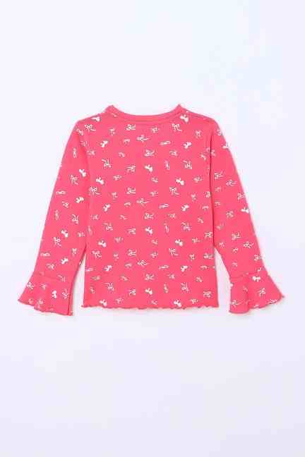 Stop | Printed Cotton Round Neck Girls T-Shirt