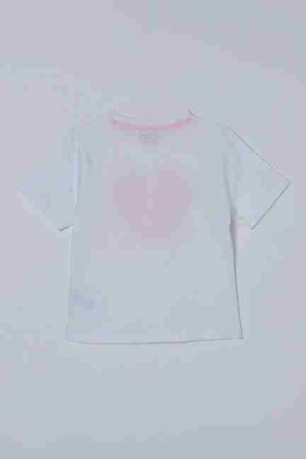 Stop | Graphic Print Jersey Round Neck Girls T-Shirt