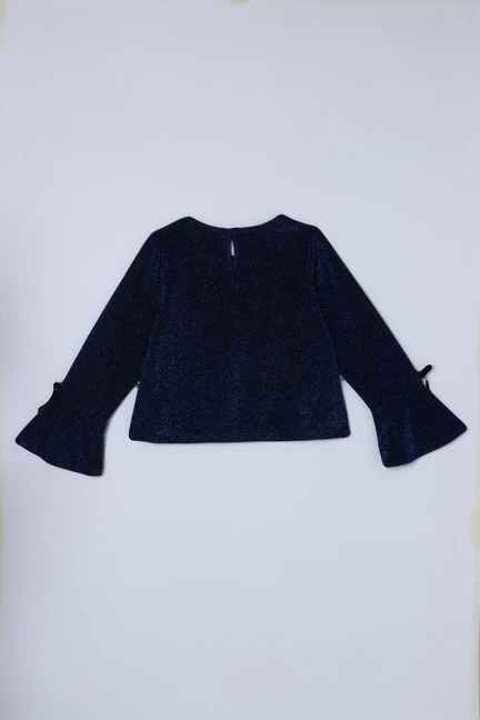 Stop | Solid Blended Fabric Round Neck Girls T-Shirt