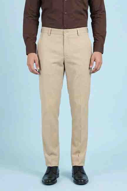 Stop | Solid Blended Fabric Slim Fit Men Trousers