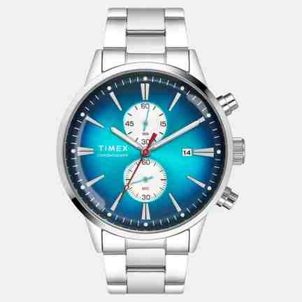 Timex | Fashion Men Quartz Teal Dial Chronograph Stainless Steel Watch TWEG19931