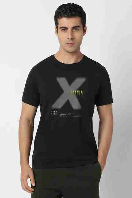 VAN HEUSEN | Men Black Graphic Print Crew Neck T-shirt