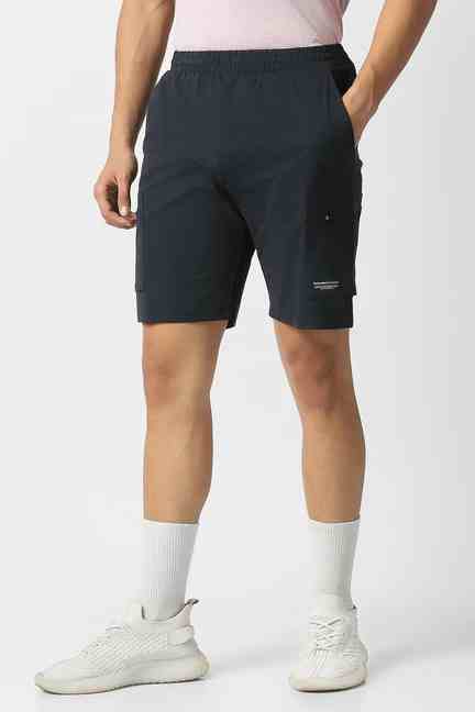 VAN HEUSEN | Men Black Solid Casual Shorts