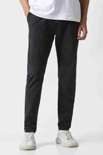 VAN HEUSEN | Men Black Solid Casual Track Pants