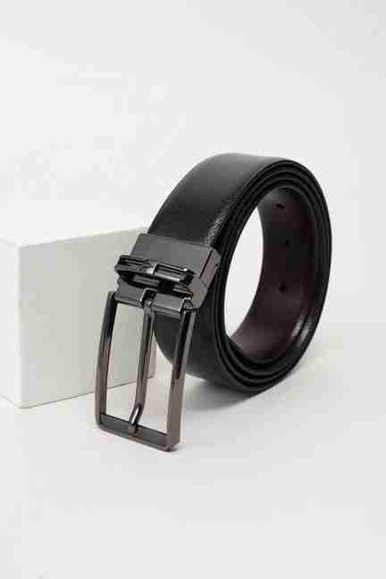 VAN HEUSEN | Men Black Textured Formal Belt