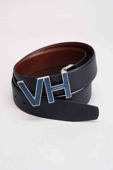 VAN HEUSEN | Men Navy Textured Formal Belt