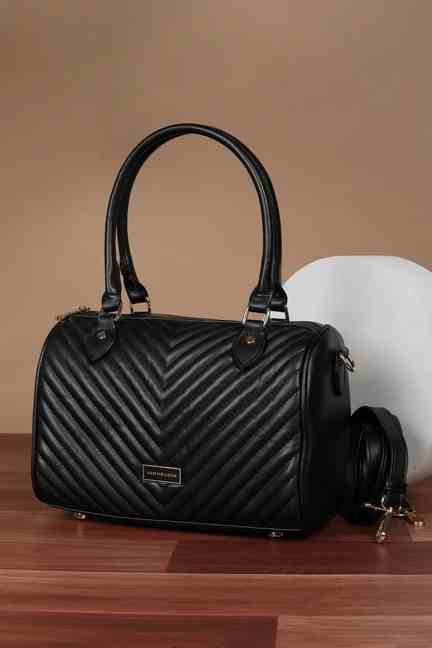 VAN HEUSEN | Women Black Solid Casual Handbag