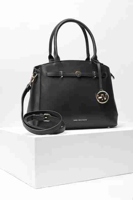 VAN HEUSEN | Women Black Solid Casual Handbag