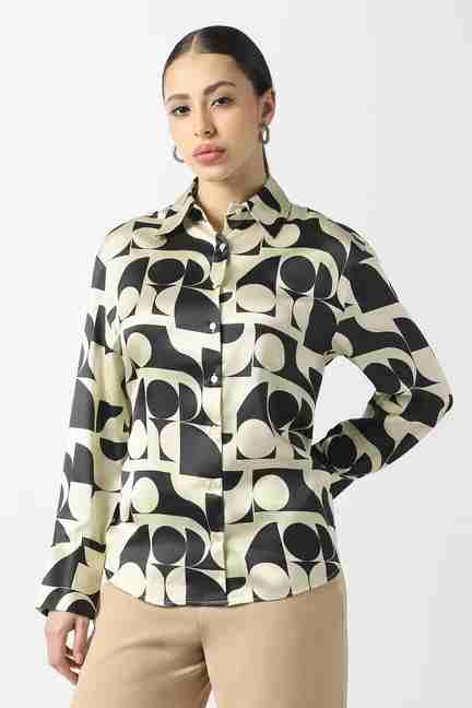 VAN HEUSEN | Women Beige Print Long Sleeves Casual Shirt