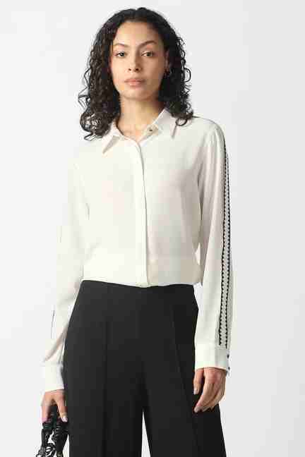 VAN HEUSEN | Women White Solid Long Sleeves Formal Shirt