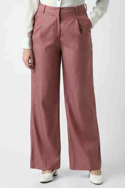VAN HEUSEN | Women Mauve Textured Formal Trousers