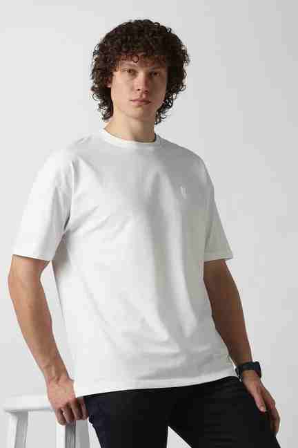 VAN HEUSEN | Men White Solid Crew Neck T-shirt
