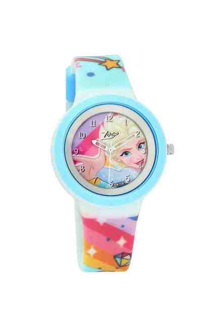 Zoop | Frozen Girls Quartz Analogue Watch - Blue Dial with Blue Plastic Strap (NT26006PP07W)