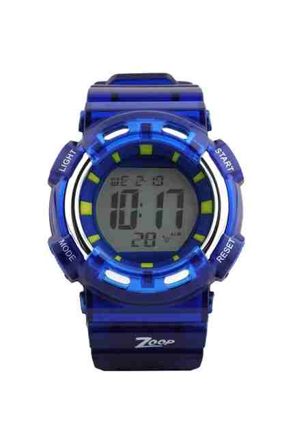 Zoop | Digital Automatic Watch For Boys - Grey Dial with Blue Plastic Strap (NUC3026PP02)