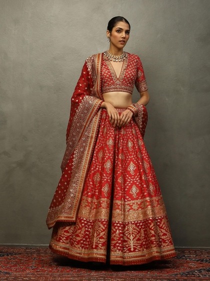 designer dresses by ritu kumar Shop Lehengas For Wedding Online Color:Brushed Natural Ink Blue Groom with weekend dress Dupatta The multicolor floral long