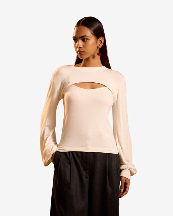 Cut Out Shirt - White