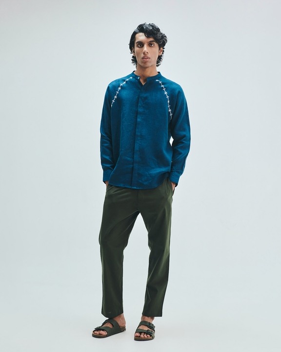 Pine Co-linen Men's Tapered Lounge Pants