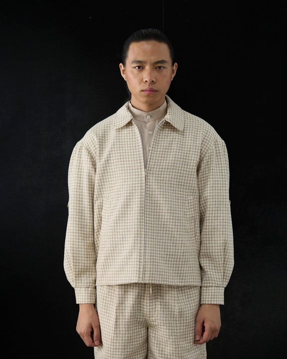 Panelist Jacket In Woven Sand