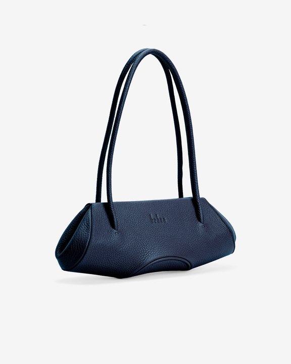 Elizabeth Baguette Mini Pebble Navy