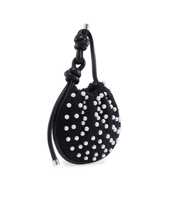 Ina Mini Potli Pearls Black