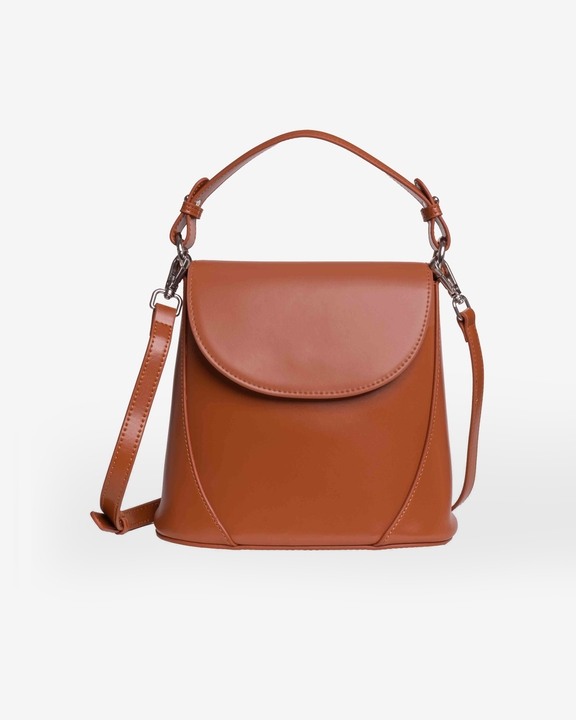 Favori Vienna - Genuine Leather Structured Bucket Bag in Tan