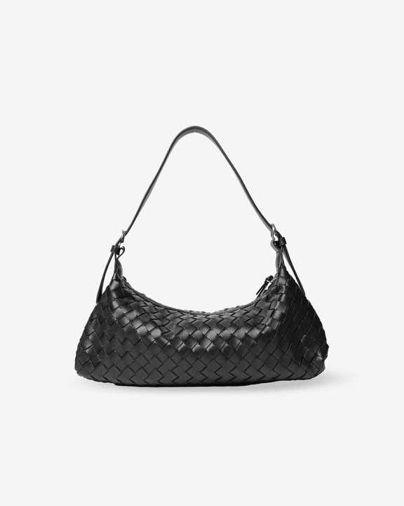 Favori Tissa - Woven Handbag, Faux Leather in Black
