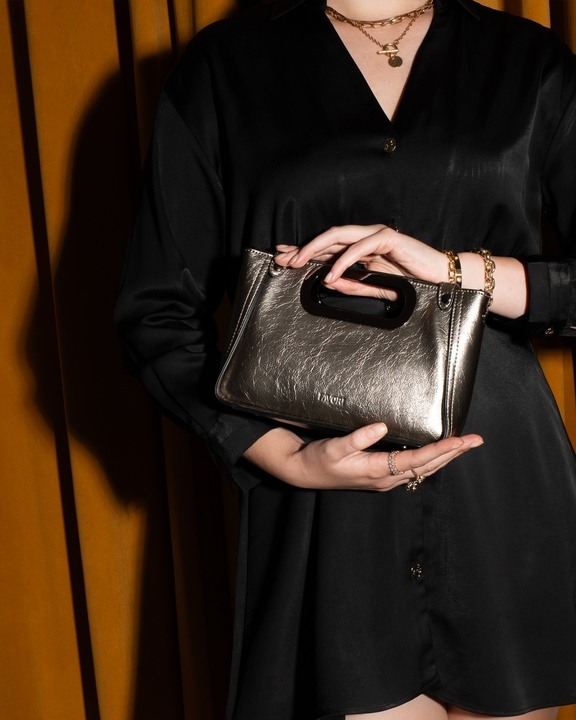 Favori Aurelia- Clutch Bag Faux Leather in Pewter