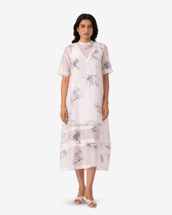 Larisa Zodiac Print Handwoven Dress
