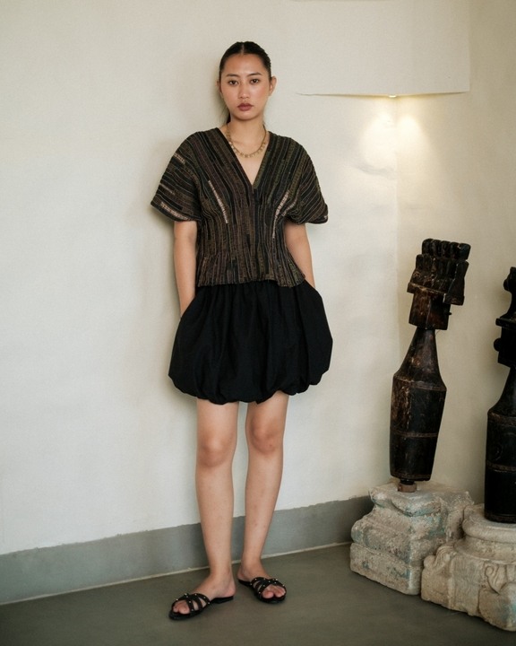Meknes Kimono Top - Green Stripe